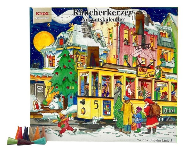 Räucherkerzen Adventskalender KNOX Motiv Straßenbahn 2025