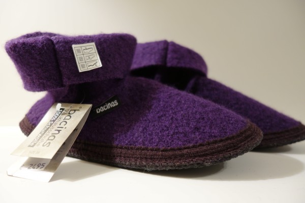 Bacinas Hausschuhe I Hüttenschuhe I Ankleboot 100% Wolle purple 36 - 41