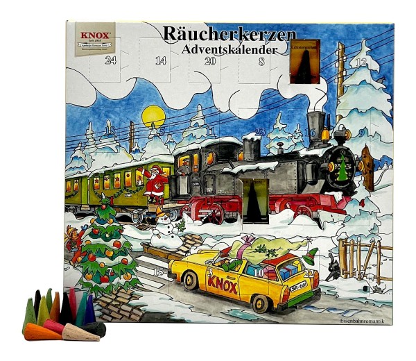 Räucherkerzen Adventskalender KNOX Motiv Eisenbahn 2026