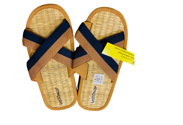 Zimtlatschen Kreuzriemen Stripes blau/braun 35/36 - 45/46
