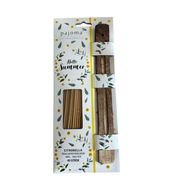 Räucherstäbchen "Citronella" inkl. Halter, 40 Stäbchen
