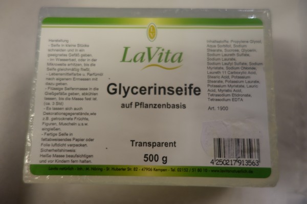 LaVita Glycerinseife Block transparent 500g