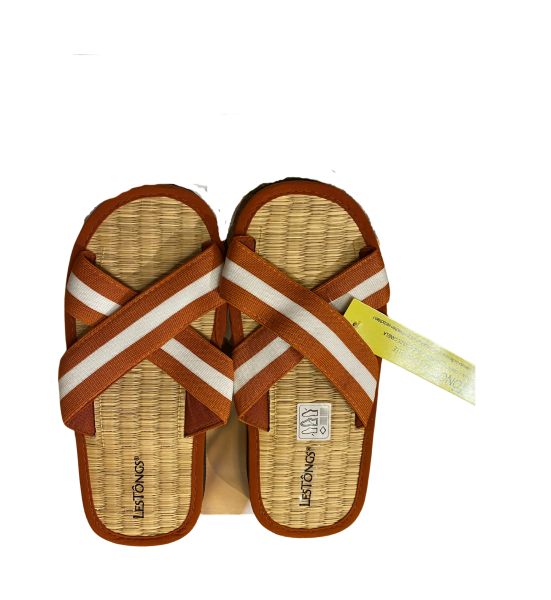 Zimtlatschen Kreuzriemen Stripes braun/weiß/braun 35/36 - 45/46